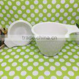 Stocked Popular White Ceramic Bowl Ceramic Dished With Single Handles thumbnail-3