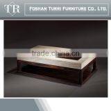 Italian Vintage Ebony Veneer Base With Travertine Top Coffee Table thumbnail-6