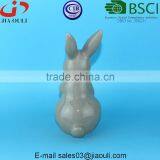 BSCI Audit Factory EASTER Rabbits Glazed Grey Ceramic Rabbit, Glazed Ceramic Animal Figurines thumbnail-4
