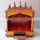 Beautifully Hand Painted Wooden Temple With 1 Drawer thumbnail-2