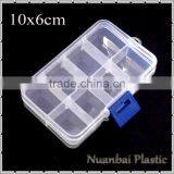 10x6cm 8 Compartments Clear Divider Box Rectangle Electronic Components Adjustable Plastic Storage Box thumbnail-1