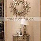 Competitive Price Decorative Gold Sun Shaped Wall Mirror thumbnail-2
