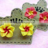 Fashion Hawaiian Plumeria Flower Stud Earring Designs for Women,Kids Polymer Clay Earrings thumbnail-2