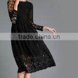 2016 Spring Women Lace Hollow Out Long Dresses Bohemian Femme Sexy Slim Party Dress Vestido thumbnail-2