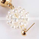 Bohemian Jewelry White Imitation Pearls Tassel Charms Earrings for Women thumbnail-4