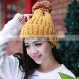 2016 New Fashion Winter Warm Soft Double Layer Knitted Ladies Hats Majored Factory thumbnail-2