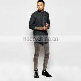 Zip Detail Shirt In Heavy Wash Shirt Men Long Sleeve Shirt thumbnail-4