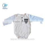 Wholesale Baby Boys Clothes Stripe Long Sleeve Baby Bodysuit With Pocket thumbnail-2