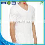 100% Cotton V Neck Blank White T Shirt thumbnail-1