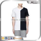 Black and White Contrast Color t Shirt Two Color t Shirt With Reflective Thread thumbnail-1