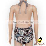 Harem Style Gray Color Halter Fringe Infant Newborn Baby Boy Vintage Romper Grows Clothes thumbnail-6