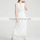 Z&M Women's 2017 New White Fashion Dress Green Silk Dress Long Dress thumbnail-1