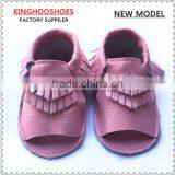 Soft Sole Handmade Leather Baby Moccasins Sandals Shoes With Tassels Summer Shoes thumbnail-1