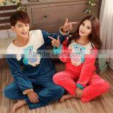 2015 Wholesale Flannel Couple Winter Pajama Set thumbnail-2