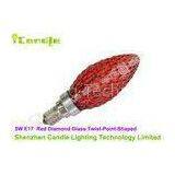 360 Red Diamond Glass High Lumen LED Bulb Candle Lights 5W Twist Shape C35 thumbnail-1