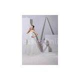 Romantic Korean Chapel Train Bridal Strapless Wedding Gowns Plus Size , Ivory thumbnail-1