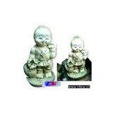 Child With Bag Stone Sculpture Fountain thumbnail-1