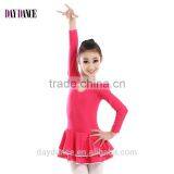 Child Kids Spandex Long Sleeve Latin Dance Dress Girls Fancy Dance Stage Costumes Performance Dress thumbnail-1