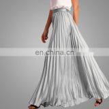 New Style Muslim Style Ladies Islamic Long Pleated Maxi Dress Silver Color Pleated Flare Maxi Skirt thumbnail-4