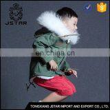 Latest design baby faux fur trim jacket parka coat with big fur collar