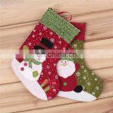 26CM Medium 3D Embroidery Cartoon Decoration and Gift Christmas Stockings With Snowflakes Printing - Snowman thumbnail-5