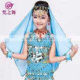 P-9055 120D Chiffon Chiffon Glittery Children Kids Belly Dance Head Veil Scarf thumbnail-2