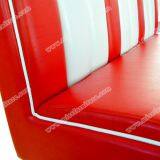 American 1950s Retro Diner Booth Sofa, Colorful Stripe Leather Diner Booth Manufacturer thumbnail-5