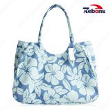 New Design Flower Series Vintage Beach Bag with Flower Print
