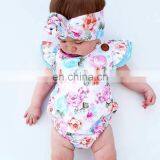 Beautiful Summer Newborn Baby Bodysuit Floral Cotton Infant Rompers thumbnail-5