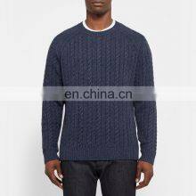 Winter Thick Cashmere Cable Knit Sweater Men thumbnail-1