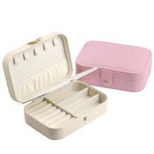 Beige Pink Light Pink 3 Colors Leather Jewelry Box Mini Jewelry Storage Box thumbnail-4