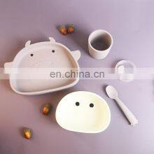 Brand New Custom Logo Wholesale Cute Tableware 5 Pieces Non Slip Tableware Set Kid