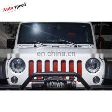 Red Aluminum Mesh Grill Inserts For Jeep Wrangler JK thumbnail-4