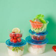 Disposable Plstic Bowl 15oz 450ml Togo Food Packaging Container pp Clear Bowl With Lid thumbnail-2