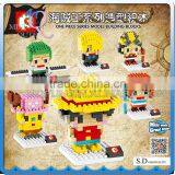 Mini Qute Sembo Kawaii 6pcs/lot Anime One Piece Luffy Chopper Diamond Plastic Building Block Model Educational Toy
