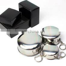 75ml/150ml/250ml Stainless Steel Folding Cup Portable Outdoor Travel Camping Telescopic Cup With Keychain Water Coffee Handcup thumbnail-2