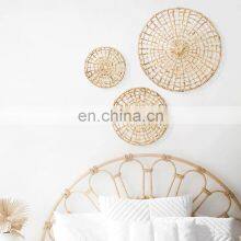 Hot Sale Decorative Set Of 3 Boho Water Hyacinth Wall Hanging Decor Wholesale Made in Vietnam thumbnail-4