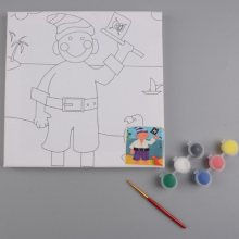 Mini Canvas Frame Painting Kit With Drawing for Kids DIY Oil Painting Acrylic Preprinted Stretched Canvas Print thumbnail-3