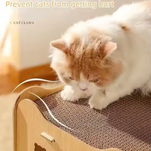 MEOW LOVE Double Deck Cat Home Cat Scratching Board Wooden Pet Supplies Foldable Cat House thumbnail-3