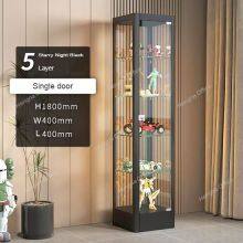 Freestanding Metal Display Showcase With Tempered Glass Double Door and 5-Tier Design for Museum or Home Use thumbnail-2