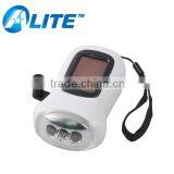 Battery Free Hand Crank Solar Green Power 3 LED Torch Quality Choice