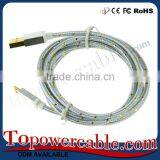 New Style Portable Fabric Braided Flat Usb Male To 3.5Mm Female Cable thumbnail-4