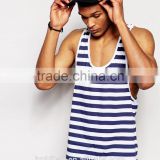 wholesale new design cotton striped tank top gym for men