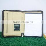 Luxury Zip Leather File Folder, Paper Cardboard File Folder, Multi-pocket Portfolio Folder