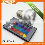 ShenZhen Manufacturer 16 Colors Remote Control E27 LED 3W RGB Light thumbnail-2