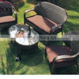 PE rattan garden table chair set for outdoor furniture