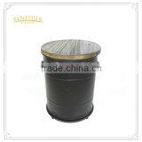 Metal and Wood Drum Dining Chair Outdoor Showroom Bar Chair thumbnail-1