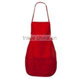 Adult Solid Color Chef Barbecue Kitchen Cooking Bib Apron With Pockets