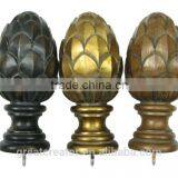 Antique Gold Leaf Large Artichoke Finial thumbnail-4