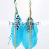 Hot sale distinctive fashion bright color feather earrings